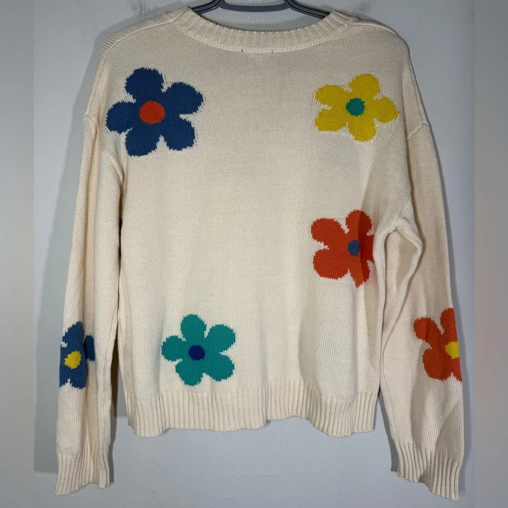 Rails Perci Cotton Sweater Ivory Daisies size S - Picture 8 of 11